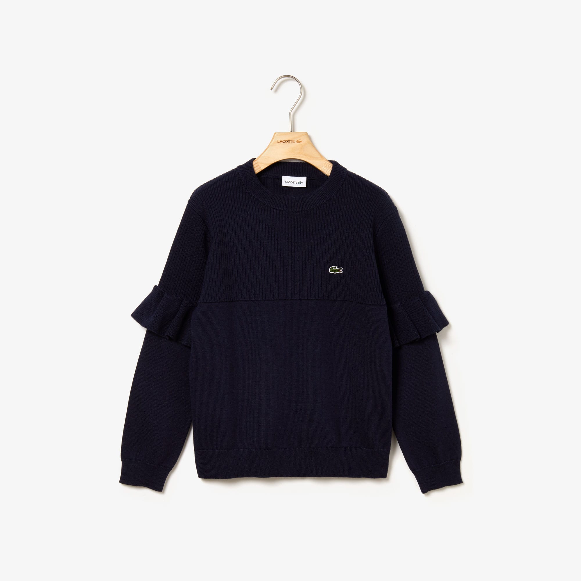 Lacoste Girls Ruffled Sleeves Sweater